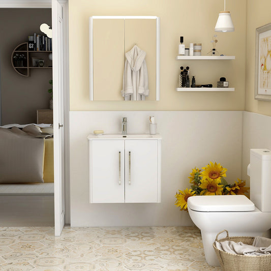 Suburb 600mm x 390mm double door wall mounted cabinet white gloss