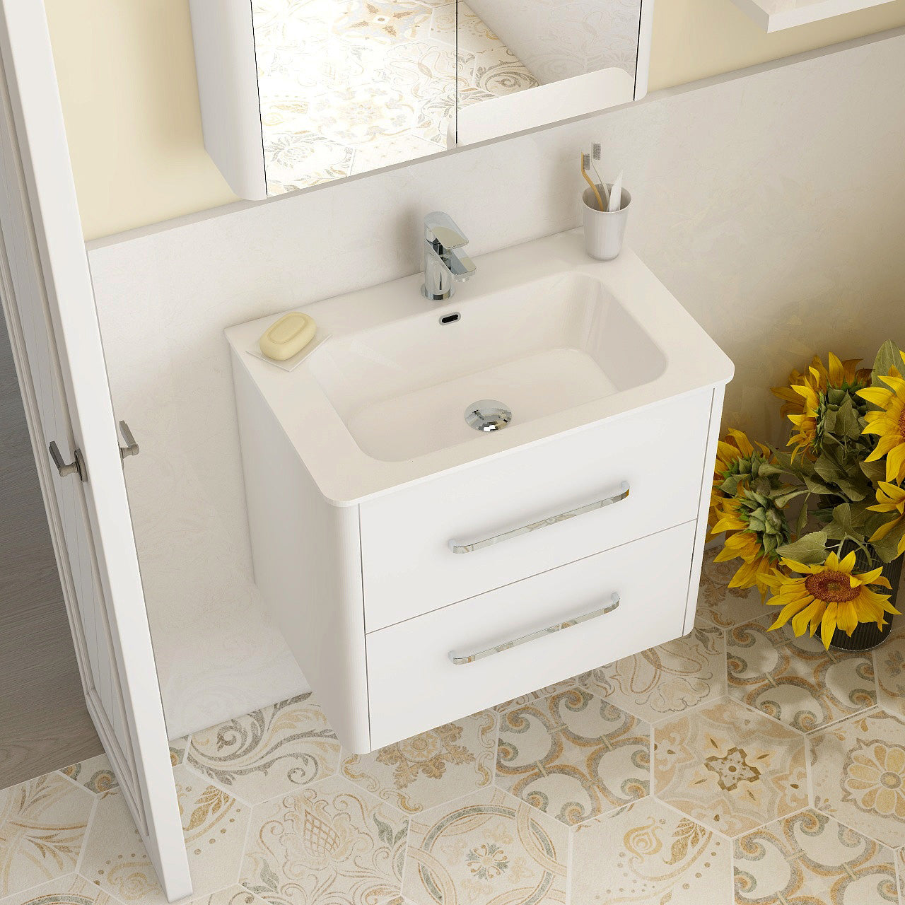 Suburb 610mm x 395mm basin one tap hole white