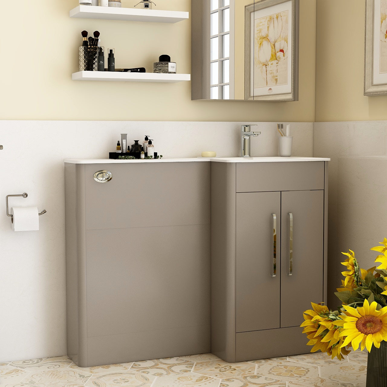 Suburb 600mm right hand WC unit Matt Ash