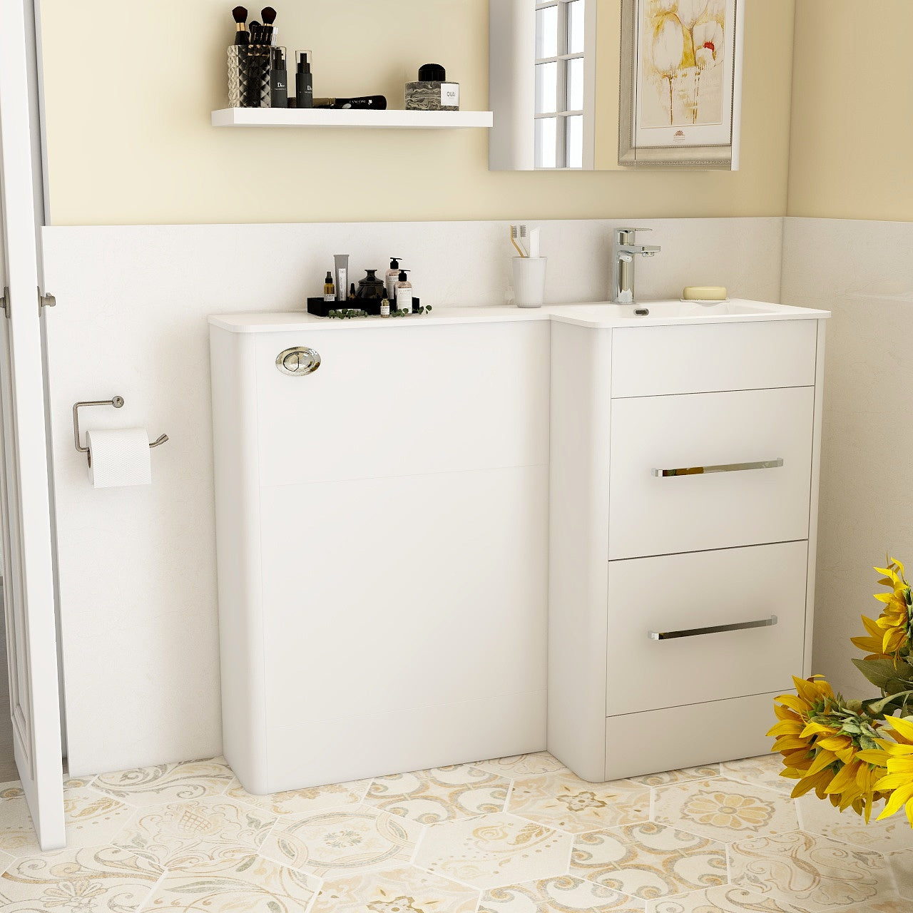 Suburb 600mm right handed WC unit White Gloss