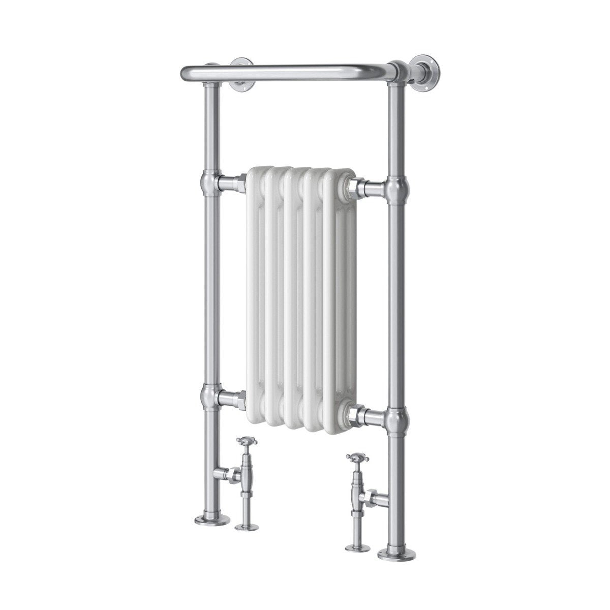 Hive White and Chrome Heated Towel Rail 938x500mm