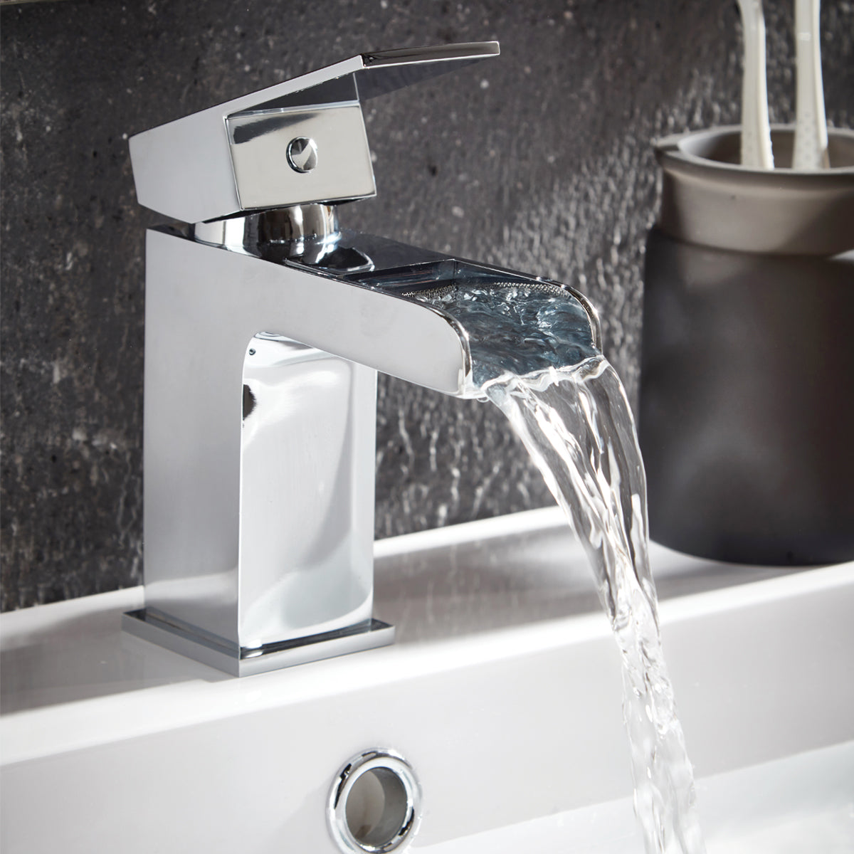 Victoria Mini Mono Basin Mixer with Push Waste