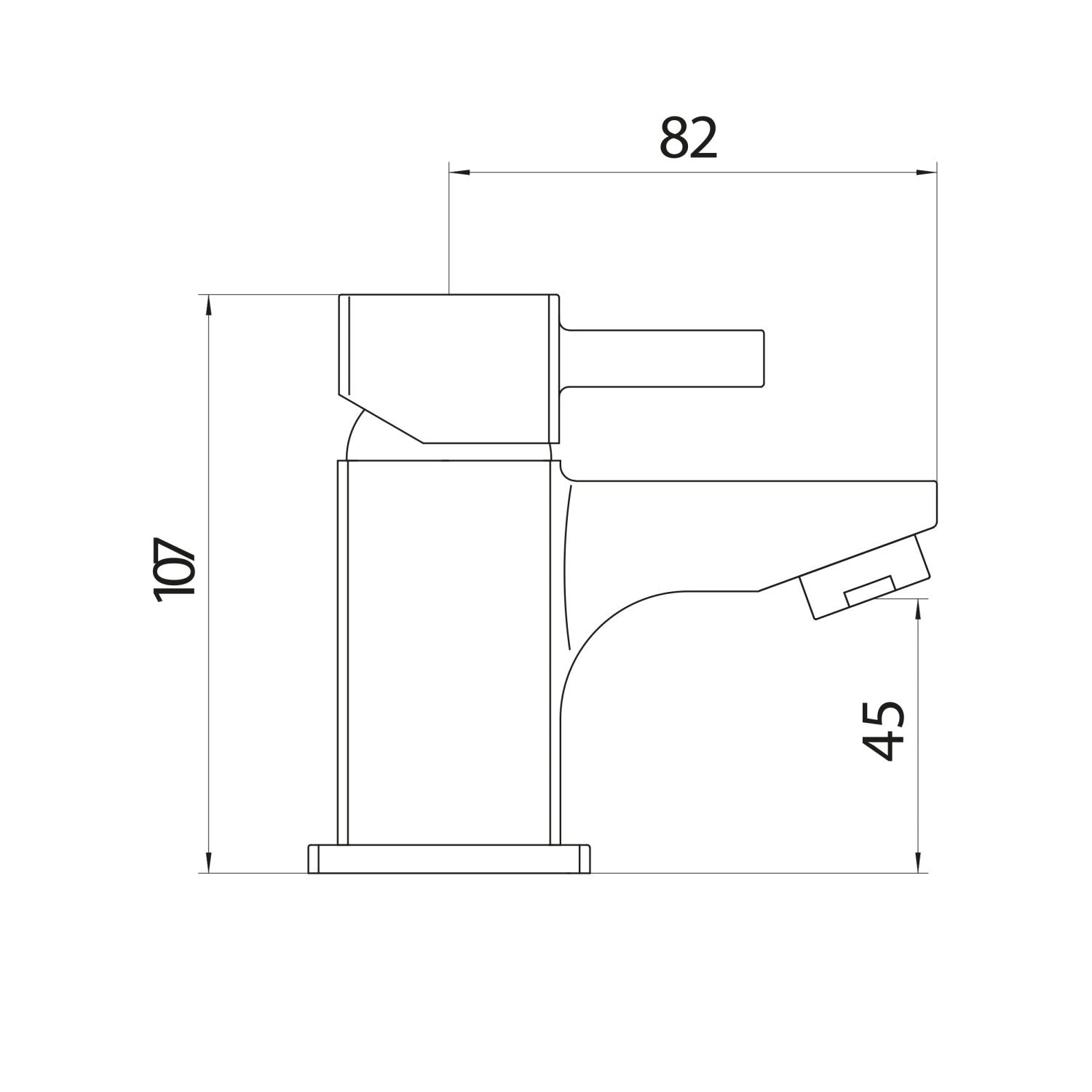 Forme Mini Mono Basin Mixer with Push Waste