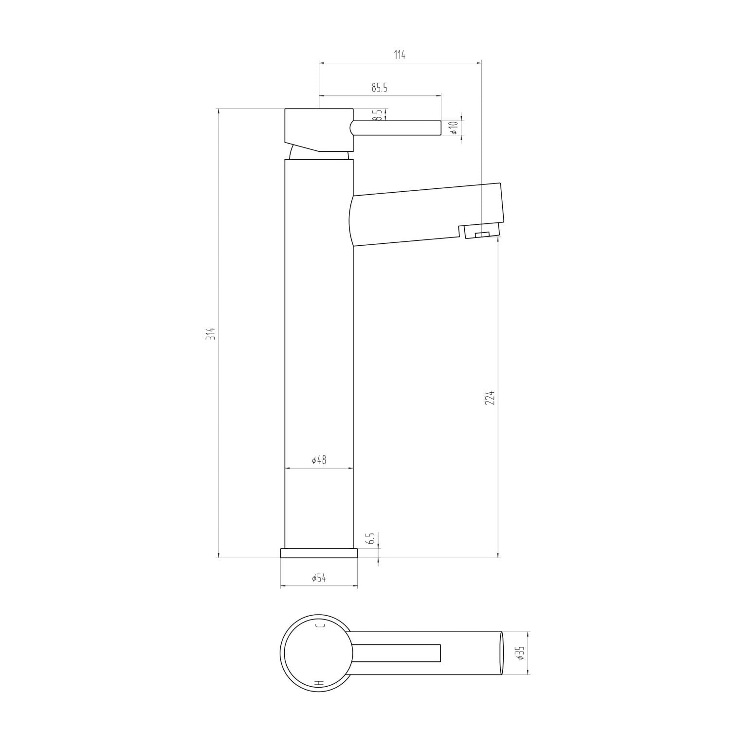 Premier Tall Basin Mixer – No waste