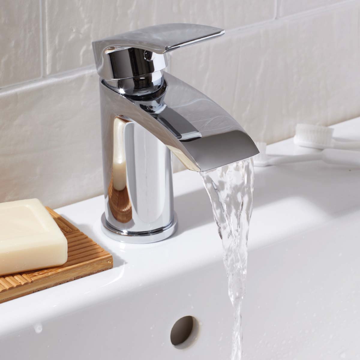 Belini Mono Basin Mixer with Push Waste