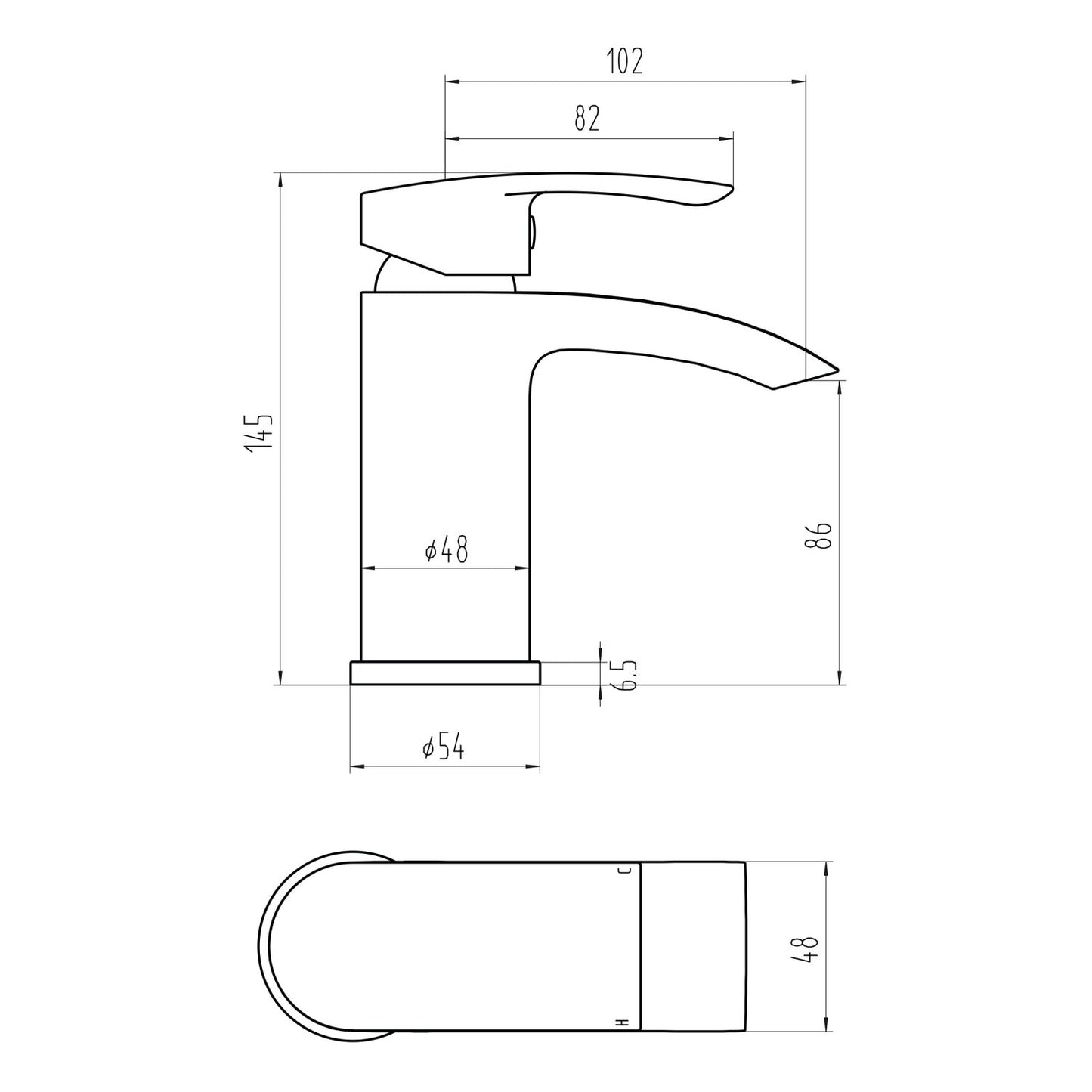 Belini Mono Basin Mixer with Push Waste