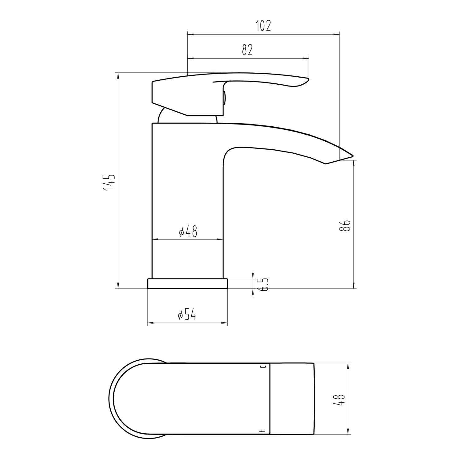 Belini Mono Basin Mixer with Push Waste