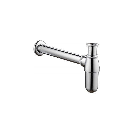 Traditional 1 1/4" chrome bottle trap and pipe
