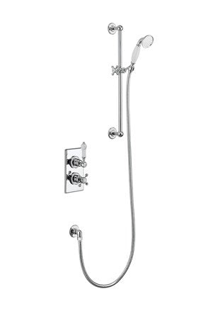 Trent Thermostatic Single Outlet Concealed Shower Valve with Rail, Hose and Handset