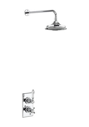 Trent Thermostatic Single Outlet Concealed Shower Valve with Fixed Shower Arm with Rose