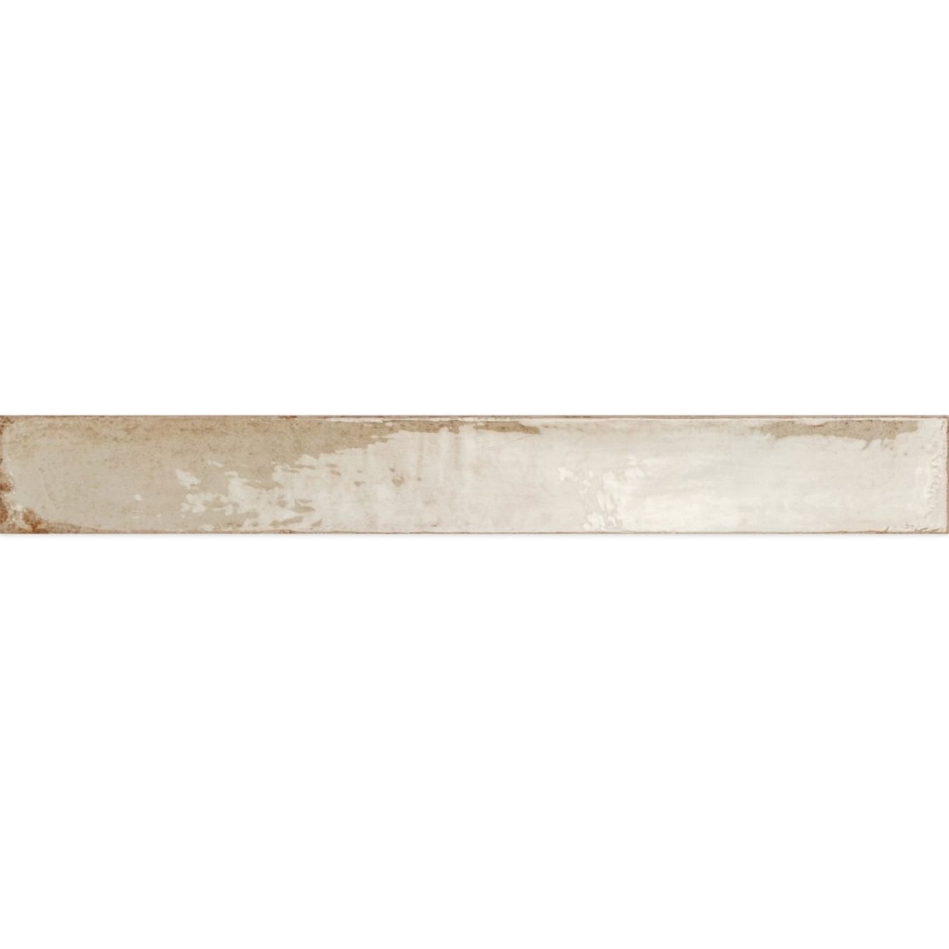 Capri Capuccino Beige Gloss Ceramic Brick Tile 400x50mm