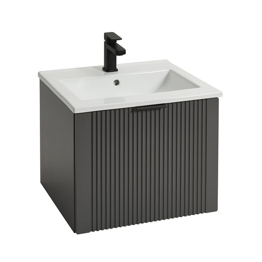 Elegant Haven Tyndrum 500 Ash Grey Wall Mounted Drawer Unit and Basin 41007-5
