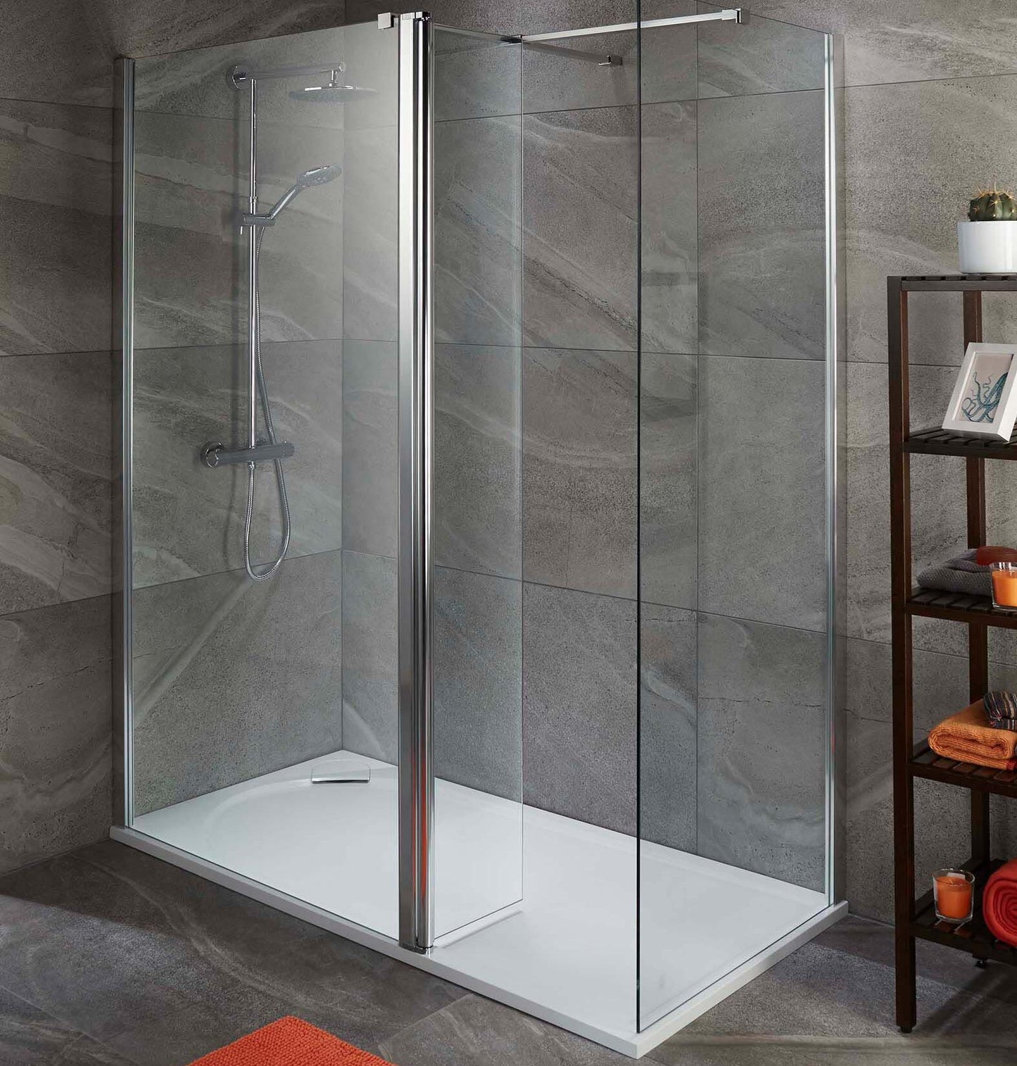 Elegant Haven Talla 900 Wetroom Panel Chrome Profile
