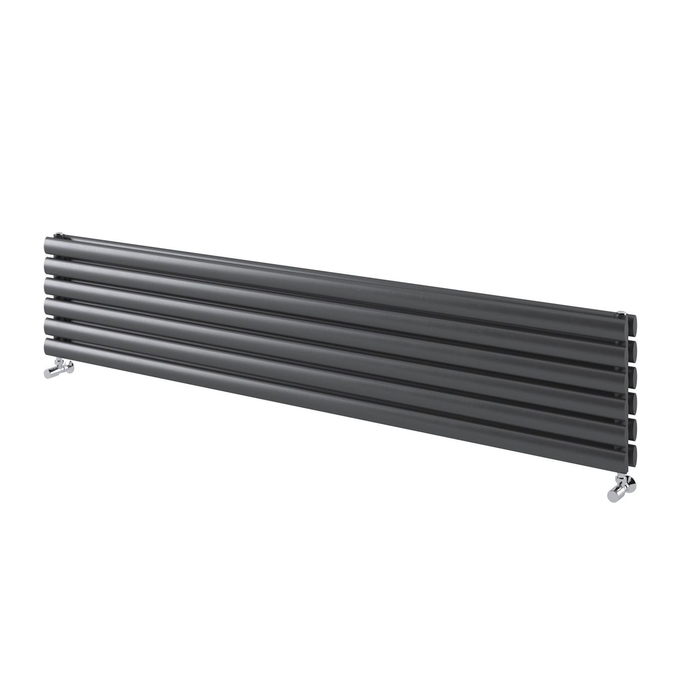 Islington Grey Double Horizontal Radiator 350x1800mm