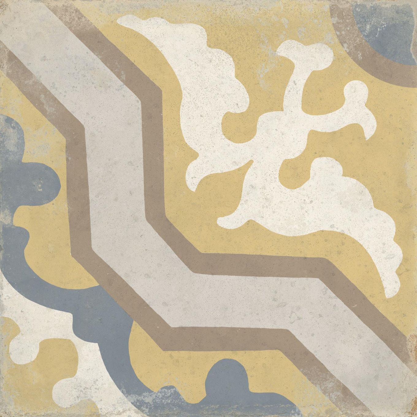 Rome Mustard Matt Porcelain Patterned Tile 223x223mm