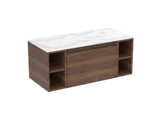 UNI 100cm Kit - 60cm 1 Drawer wall mounted unit, 2 x 20cm Spacers & 100cm Countertop