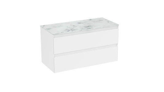 UNI 100cm 2 drawer wall mounted unit