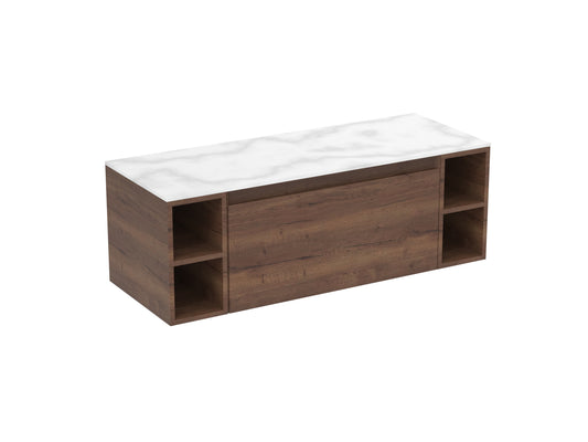 UNI 120cm Kit - 80cm 1 Drawer wall mounted unit, 2 x 20cm Spacers & 120cm Countertop