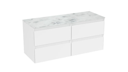 UNI 120cm 4 drawer wall mounted unit