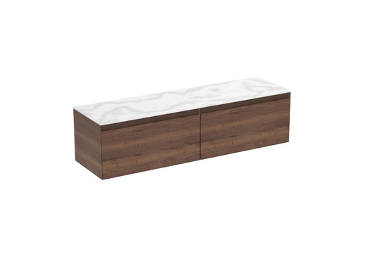 UNI 160cm Kit - 2 x 80cm 1 Drawer Wall Mounted Unit & 160cm Countertop