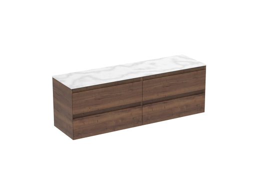 UNI 160cm Kit - 2 x 80cm 2 Drawer Wall Mounted Unit & 160cm Countertop