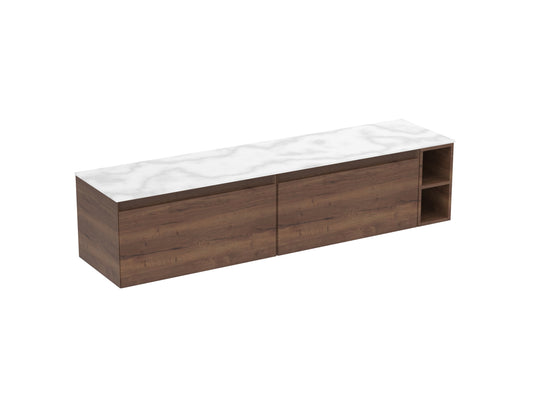 UNI 180cm Kit - 2 x 80cm 1 Drawer wall mounted unit, 20cm Spacer & 180cm Countertop