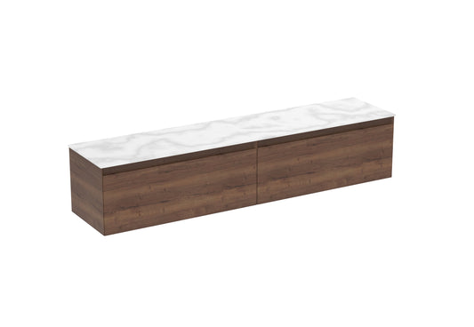 UNI 200cm Kit - 2 x 100cm 1 Drawer Wall Mounted Unit & 200cm Countertop