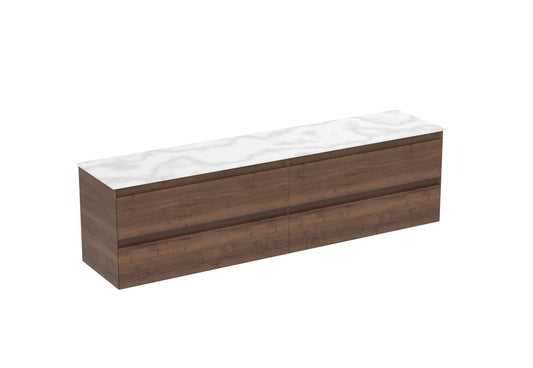UNI 200cm Kit - 2 x 100cm 2 Drawer Wall Mounted Unit & 200cm Countertop