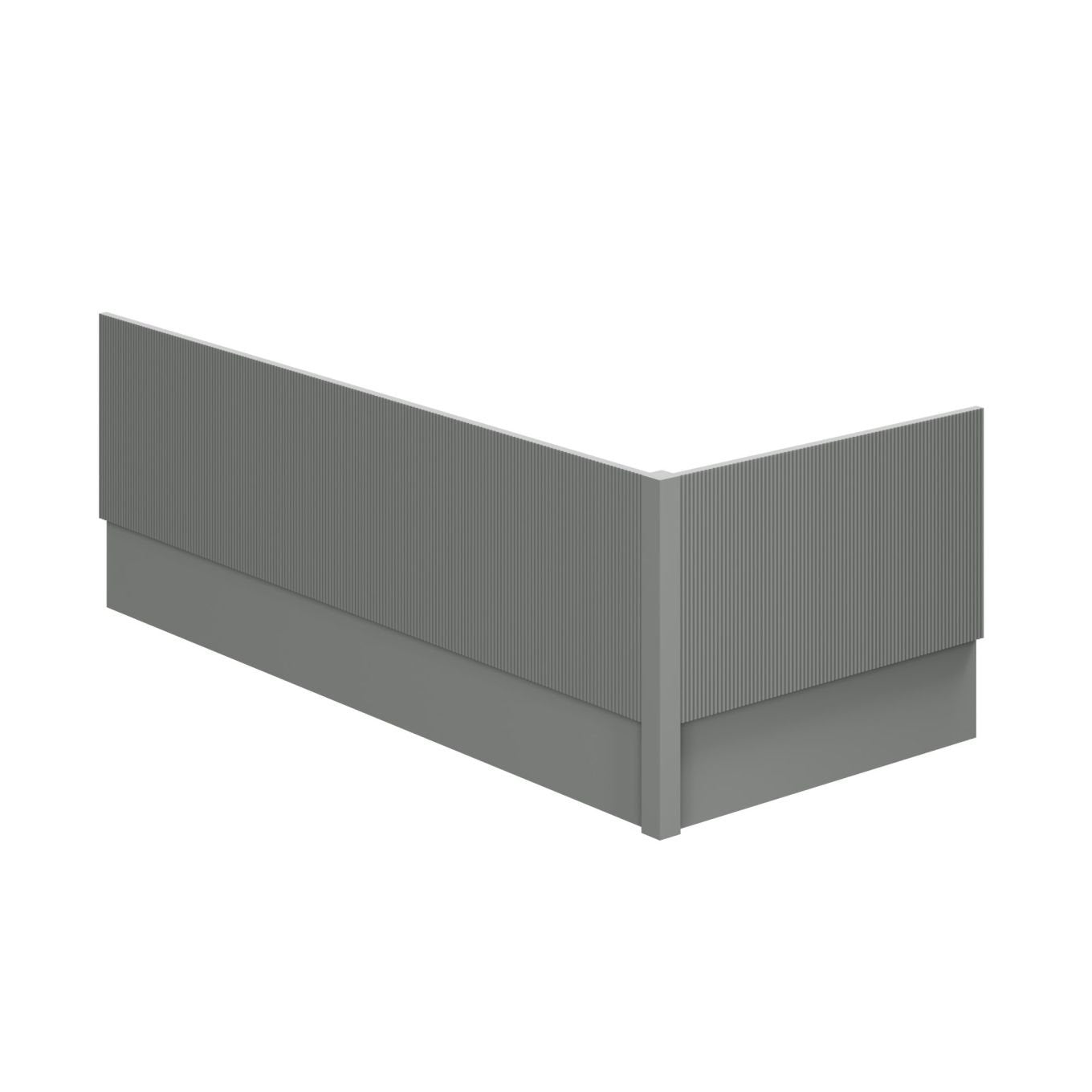 Bryce Ribbed Grey Front Bath Panel 1800mm