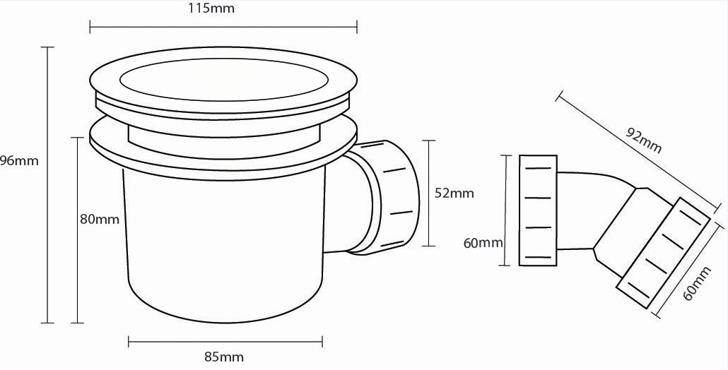 Brushed Bronze 90mm Fast Flow Waste
