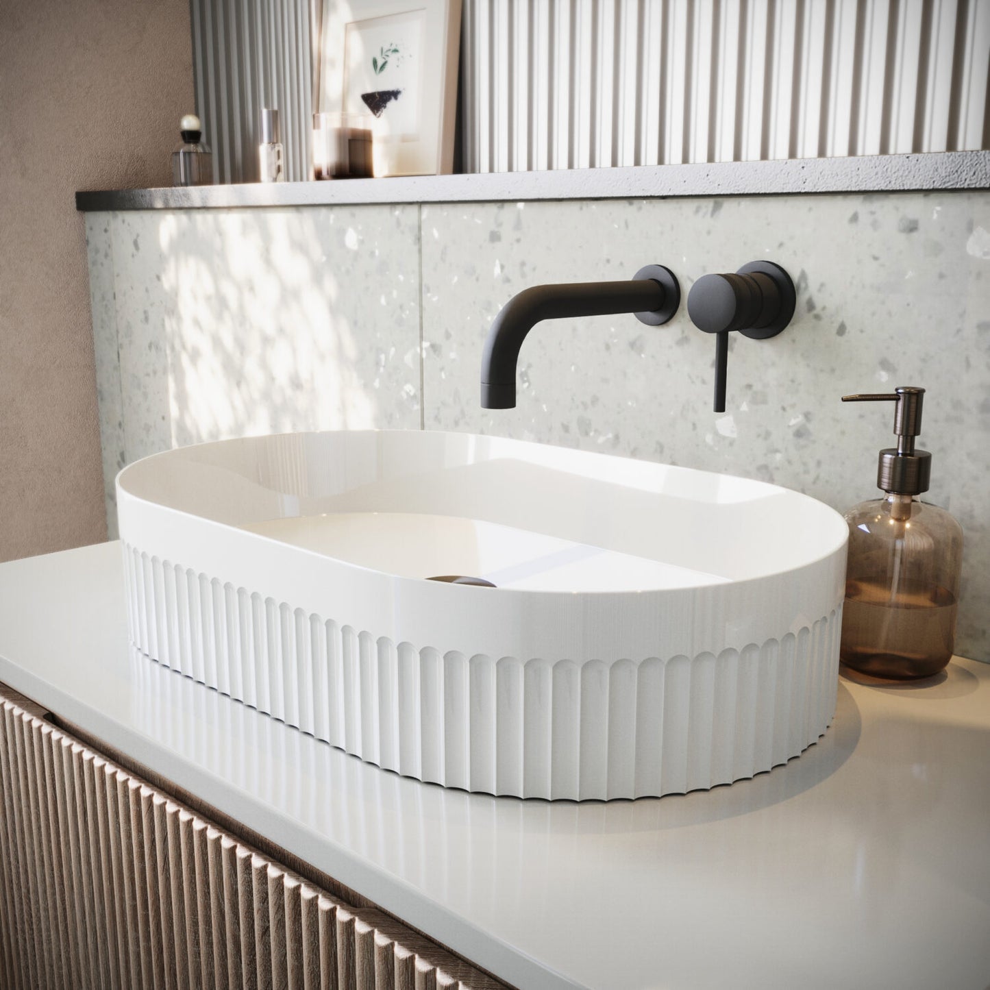 Fluted Oval Basin