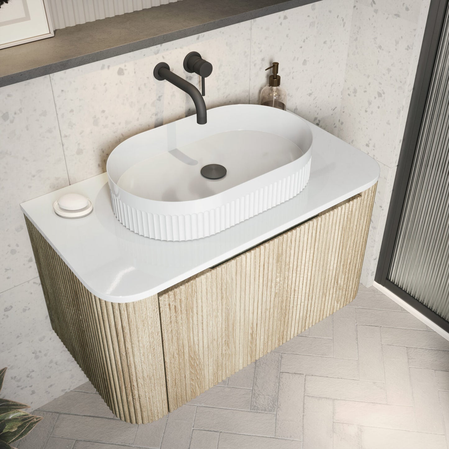 Fluted Oval Basin