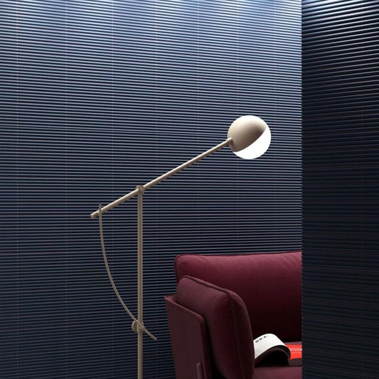 Accordion Ribbed Naval Matt Ceramic Brick Tile 200x50mm