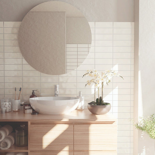 Borneo Soft White Gloss Porcelain Tile 65x200mm