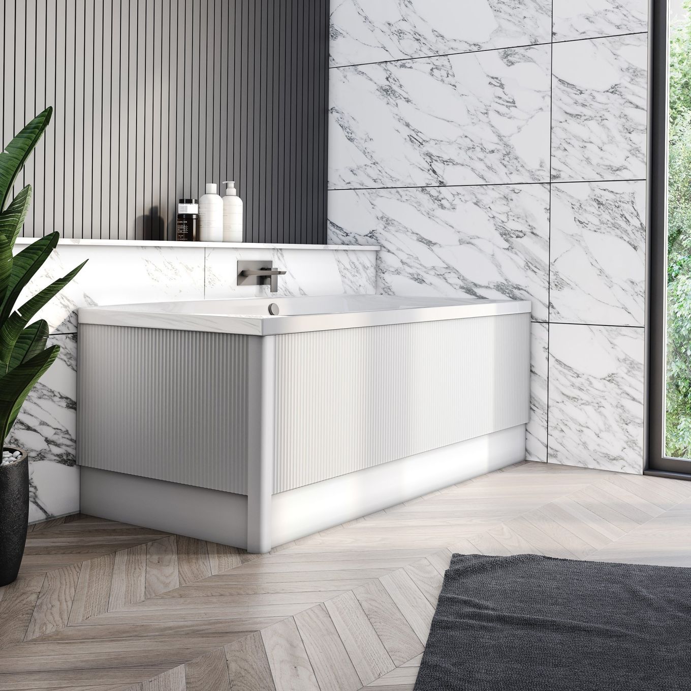 Soar Ribbed White Front Bath Panel 1800mm