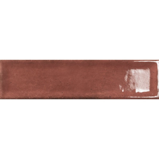 Navajo Burdeos Gloss Porcelain Brick Tile 75x300mm