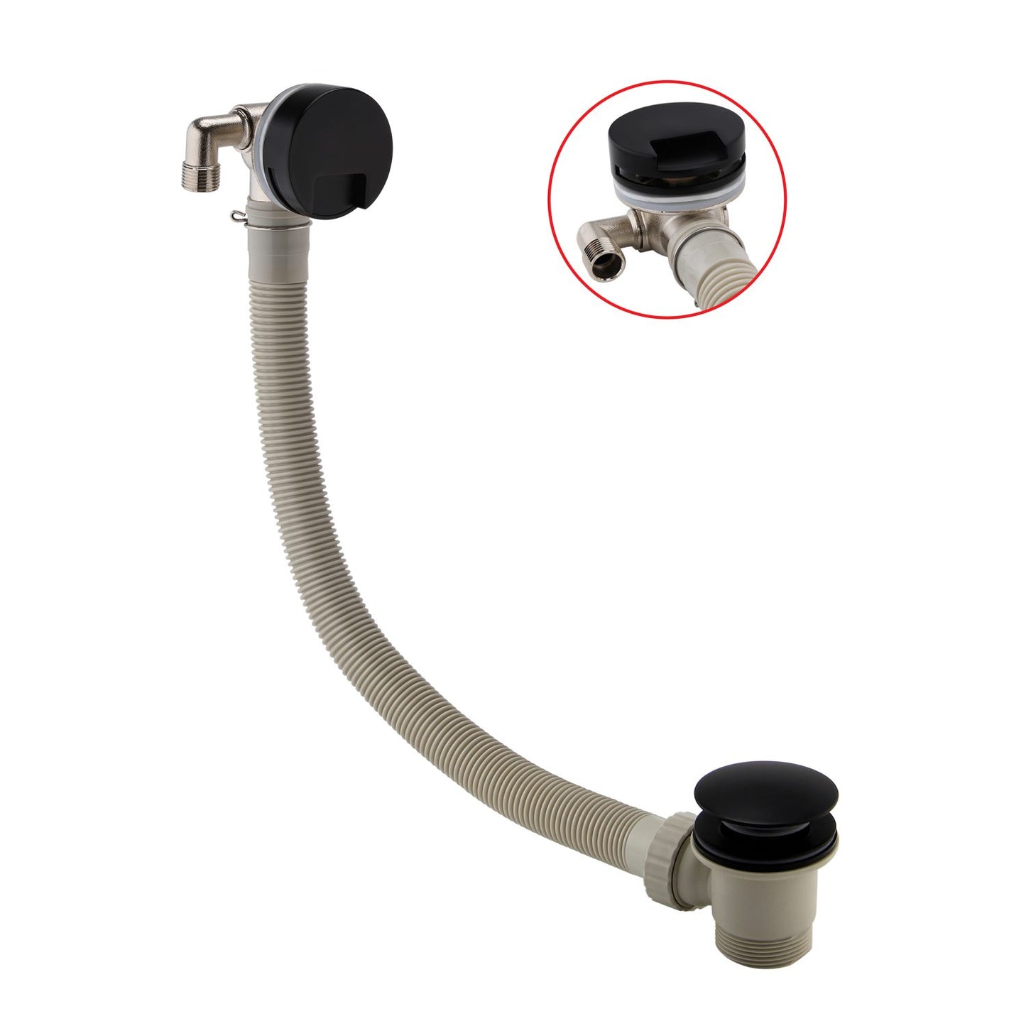 Round Overflow Filler Waste Matte Black