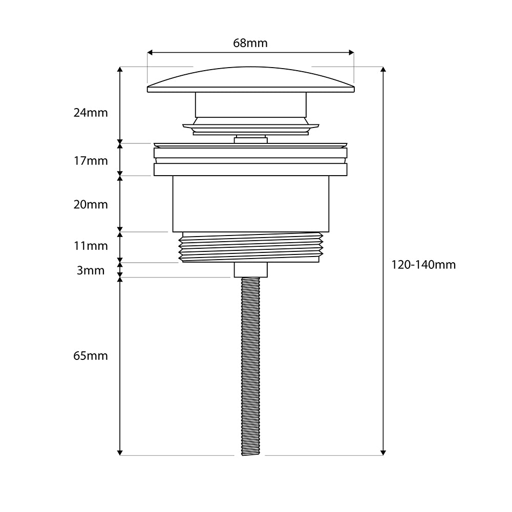 Universal Basin Waste, Brushed Bronze