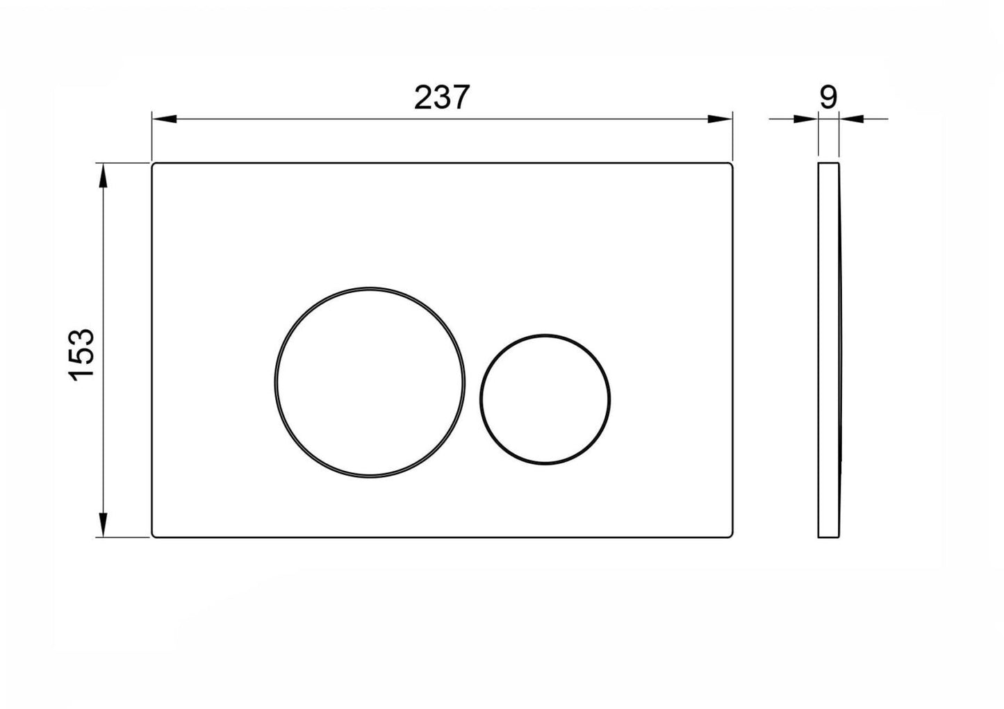 Round Chrome Dual Flush Button