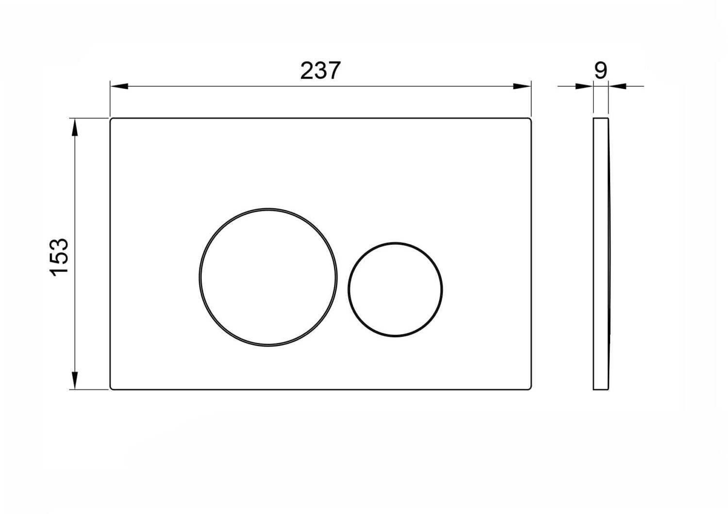 Round Chrome Dual Flush Button