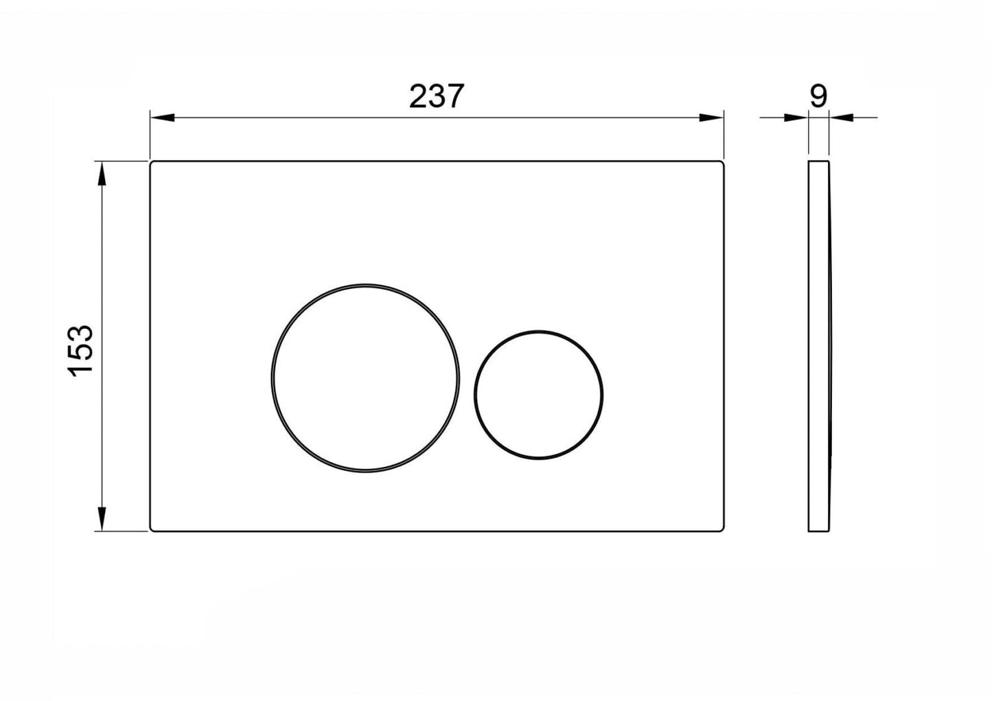Round Black Dual Flush Button