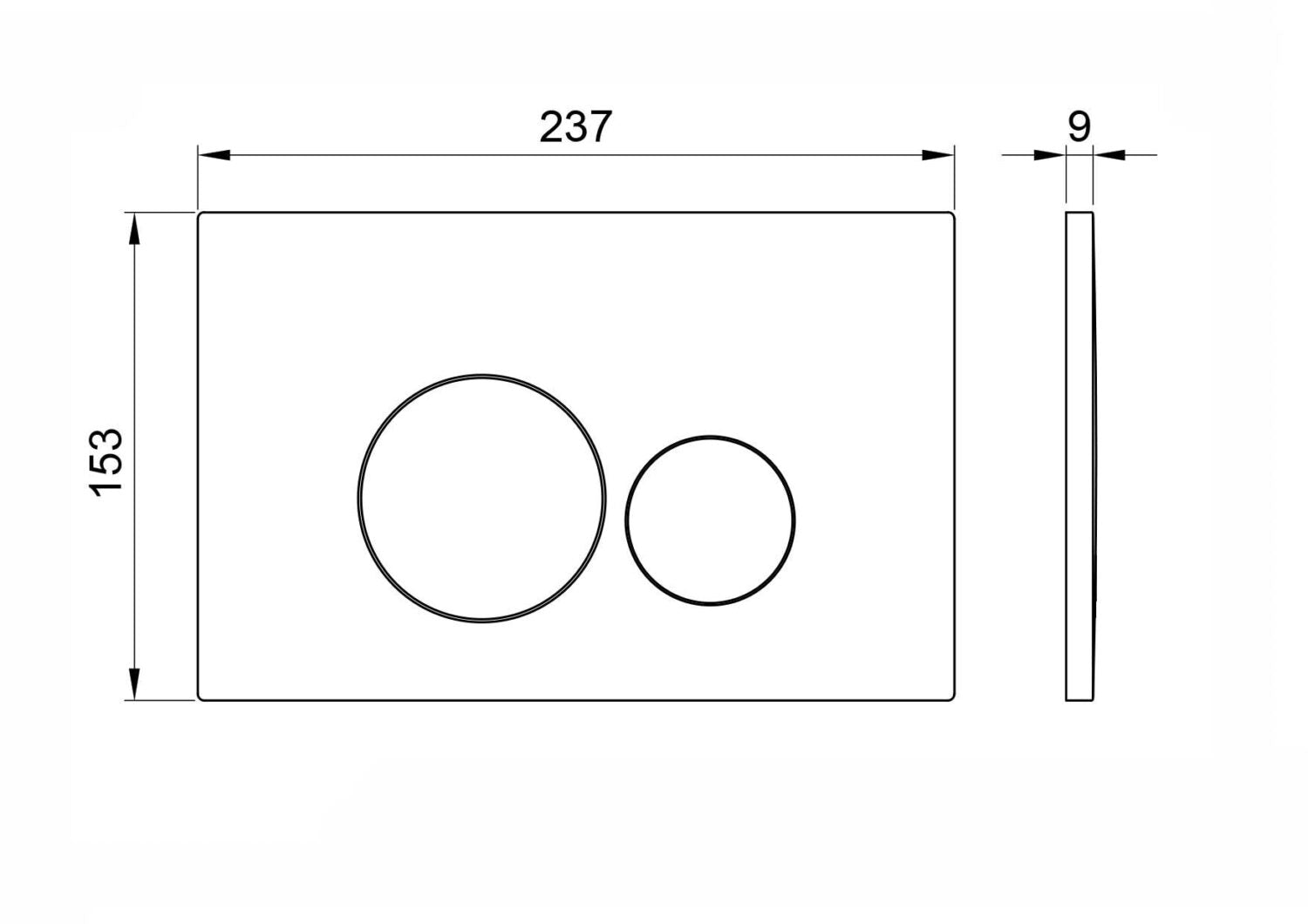 Round Brushed Brass Dual Flush Button