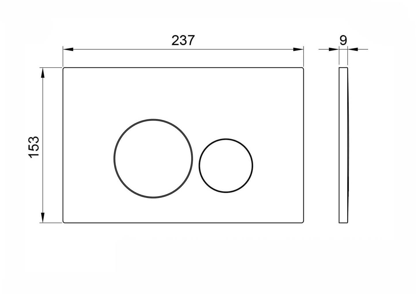 Round Gunmetal Dual Flush Button