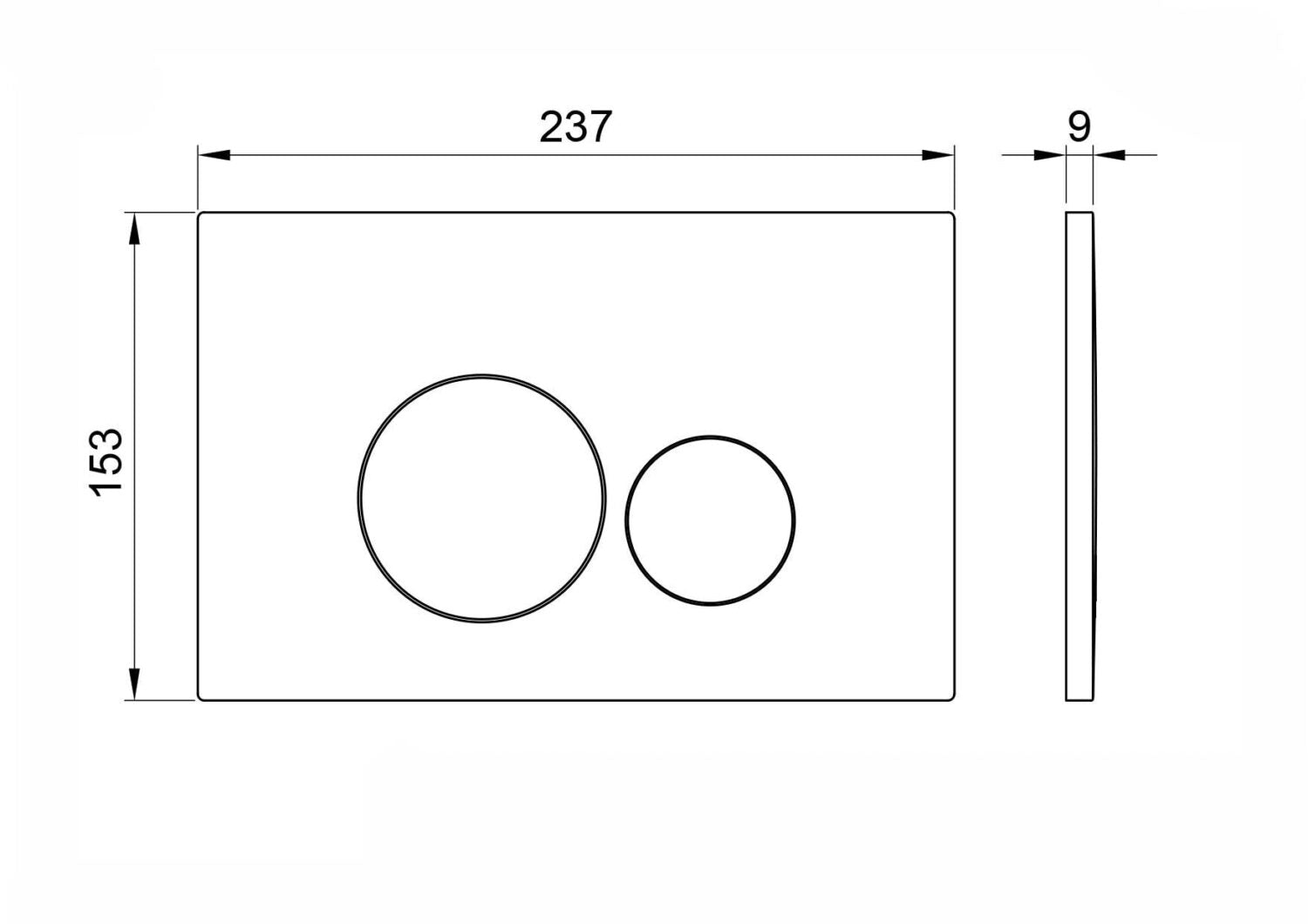 Round Gunmetal Dual Flush Button
