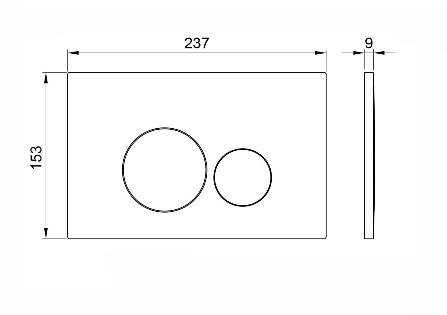 Round Brushed Bronze Dual Flush Button