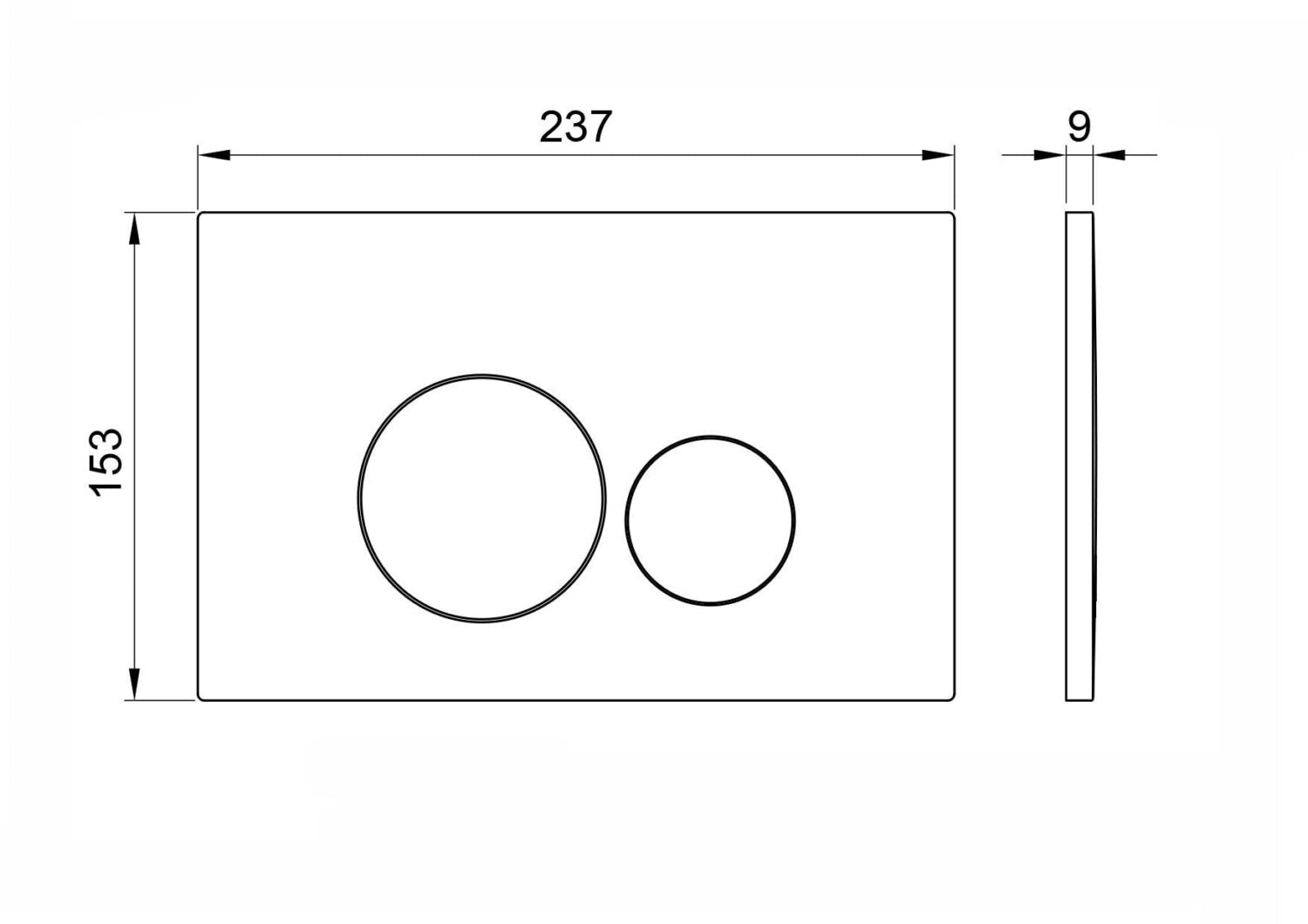 Round Brushed Bronze Dual Flush Button