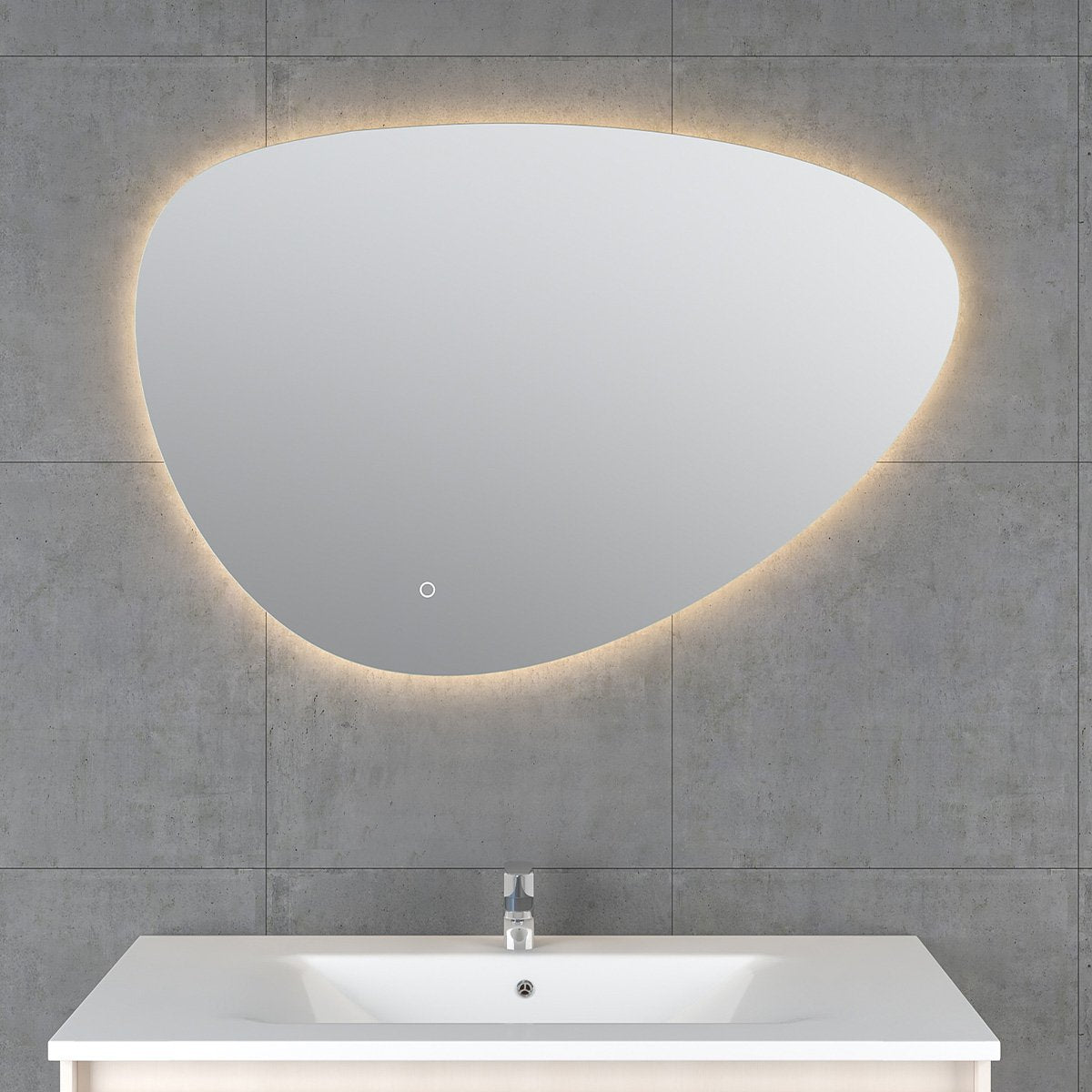 Ivy Backlit LED Illuminated Pebble Mirror 1000x687mm