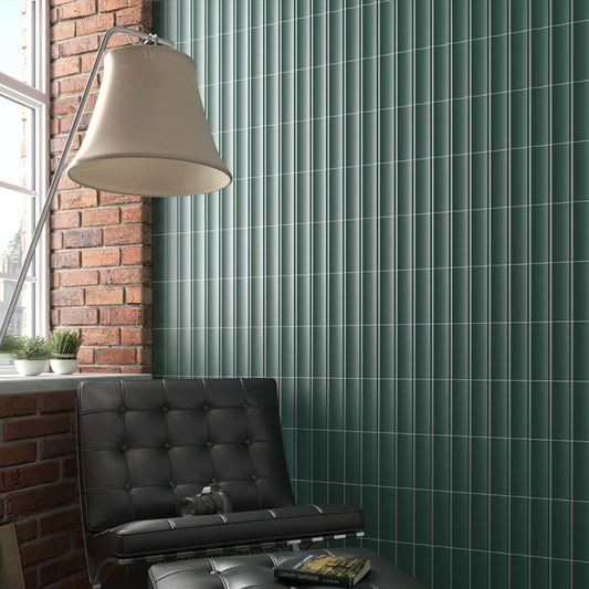 Valencia In Newport Green Gloss Ceramic Tile 200x65mm
