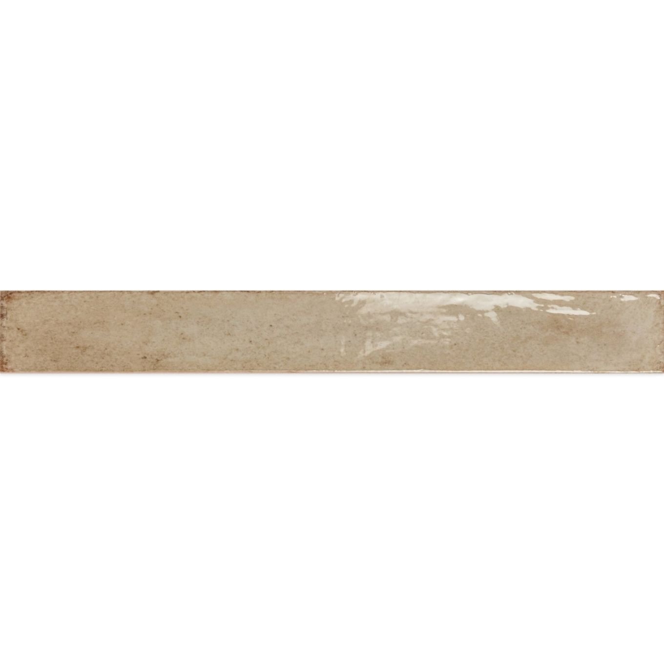 Capri Capuccino Beige Gloss Ceramic Brick Tile 400x50mm