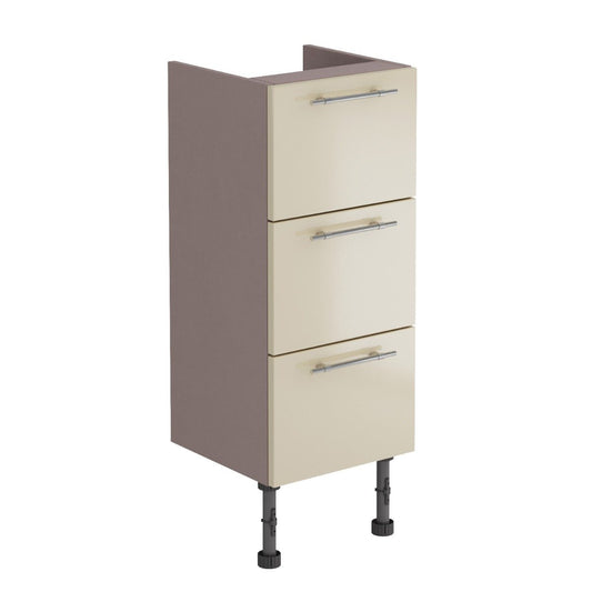 Surrey Mussel Gloss 3 Drawer Fitted Furniture Unit